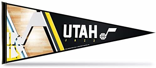 Rico Industries NBA Utah Jazz Birincil 12 x 30 Yumuşak Keçe Flama - Asmak için EZ-Ev Dekoru (Oyun Odası, Erkek Mağarası,