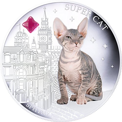 2013 Fiji-Köpekler ve Kediler-Sürüm 1-Süper Kedi-Sphynx - 1oz-Gümüş Sikke-2 $Dolaşımsız