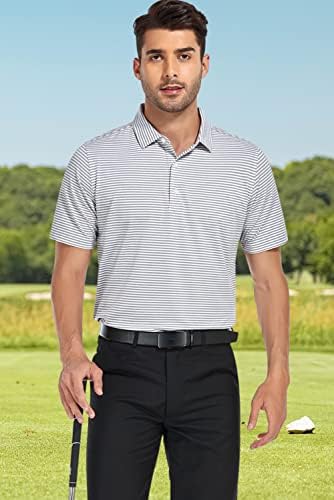 DEOLAX Erkek Golf Gömlek Kısa Kollu Esneklik Nem Şerit polo gömlekler Erkekler için Kuru Fit Performans Golf Polo T Shirt