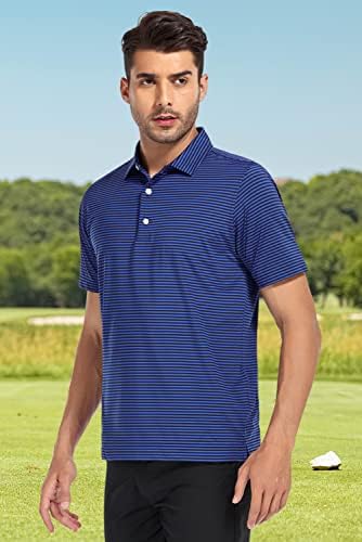 DEOLAX Erkek Golf Gömlek Kısa Kollu Esneklik Nem Şerit polo gömlekler Erkekler için Kuru Fit Performans Golf Polo T Shirt
