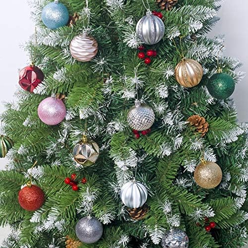 AxleZx Noel Ağacı Süsler dekoratif toplar Noel Asılı Topları 12 Kutuları C Altın-Ton