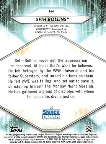 2021 Topps WWE 164 Seth Rollins Güreş Ticaret Kartı