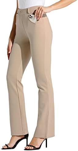 Willit kadın yoga elbisesi Pantolon Bootcut Çalışma Pantolon Streç Ofis Rahat Pantolon Minyon/Düzenli/Uzun 29/31/33