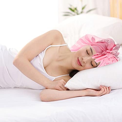FRCOLOR 2 Parça Elastik Uyku Şapka Geniş Kenarlı Nightcap Kadın Uyku Kap Elastik Uyku Şapka Geniş Kenarlı Kap