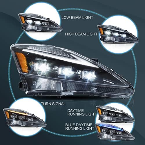 VLAND LED far takımı için Fit Lexus IS250 IS250C IS350 IS350C IS220d 2006-2012, ISF 2008-2014, Tak ve çalıştır, Amber