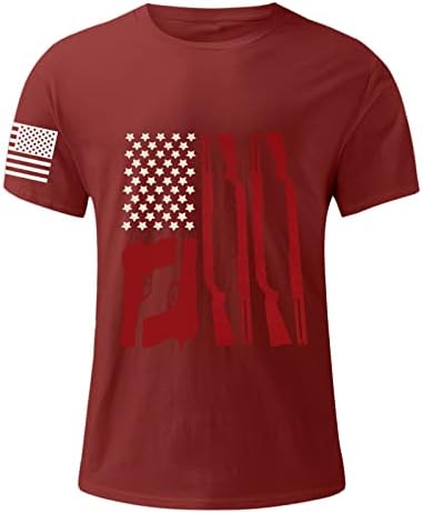 Tişörtleri Gömlek Erkekler için, erkek Amerikan Bayrağı T-Shirt Vatansever Tee Kısa Kollu 4th Temmuz Genel Egzersiz Kas Gömlek