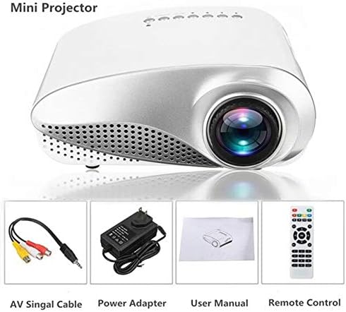 QFWCJ Yeni Mini Taşınabilir 1080 P 3D HD LED Projektör Multimedya Ev Sineması USB VGA HDMI TV Ev Sinema Sistemi (Renk: Beyaz)