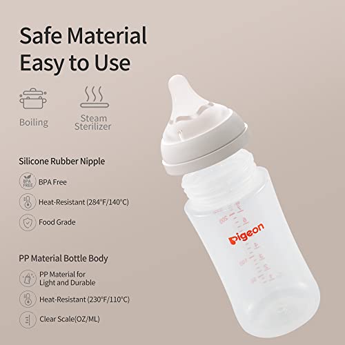 Güvercin PP bebek bakım şişesi Geniş Boyunlu, Aerodinamik Gövde, Doğal His, Temizlenmesi Kolay, 8.1 Oz (4'lü Paket)