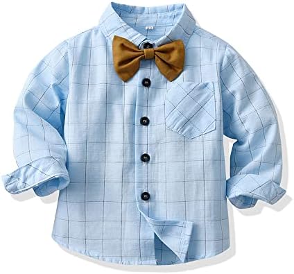 Moyikiss Stüdyo Toddler Elbise Takım Elbise Bebek Erkek Beyefendi Giyim Setleri Papyon Gömlek + Jartiyer Pantolon Kıyafetler