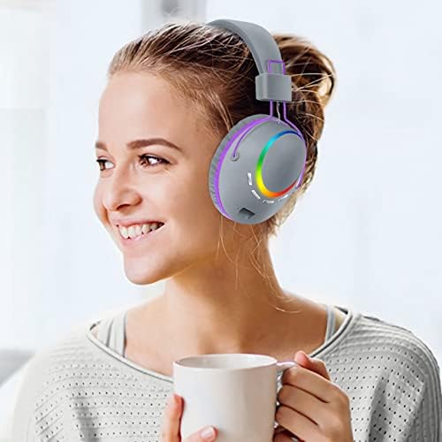 Comigeewa 4Fq48A kulak bas oyun kulaklığı Surround ses mikrofonlu kulaklıklar gürültü önleyici ışıkları ile