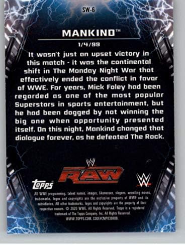 2020 Topps Krom WWE Şok Edici Kazanır SW - 6 İnsanlık 1999-01-04 Güreş Ticaret Kartı