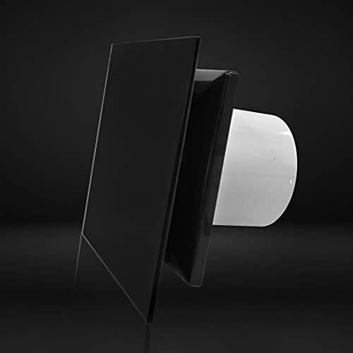 UYJKOAE 100mm sessiz siyah cam panel zarif tasarım banyo extractor fan