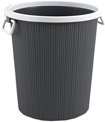 MYtodo Yaratıcı plastik çöp oturma odası depolama kovası ofis çöp kutuları basınç halkalı (Gri)