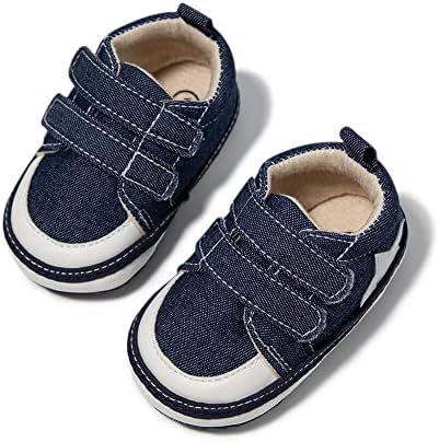 Clowora Unsex Bebek Erkek Kız Tuval Ilk Yürüyüşe Ayakkabı, Yenidoğan Bebek Kaymaz Yumuşak Sole Beşik Sneaker, Bebek Yürüyor