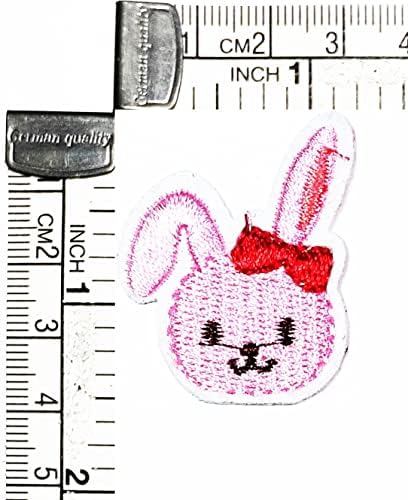 Kleenplus 3 adet. Mini Tavşan Küçük Pembe Karikatür Demir on Yamalar Faaliyetleri İşlemeli Logo Giydirin Kot Ceketler Şapkalar