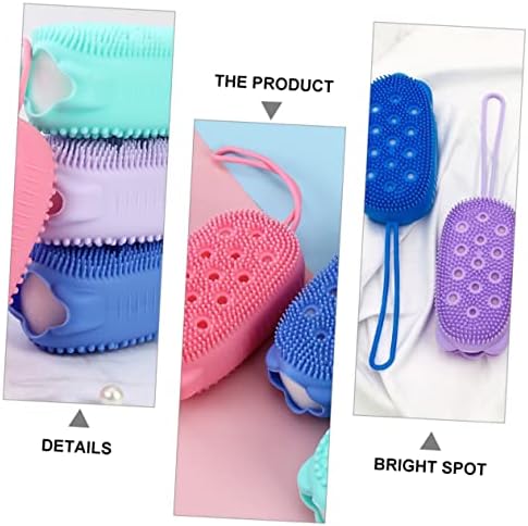 Healeved 4 adet Silikon banyo havlusu Temizleme Scrubber Silikon Eldiveni Bebek El Eldivenler Bebek Banyo Fırçası Silikon