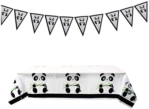 LYT Panda Parti Malzemeleri Dahil 1 ADET Panda Baskı Afiş ve 1 ADET Panda Masa Örtüsü Masa Örtüsü çocuk Panda Baskı Doğum