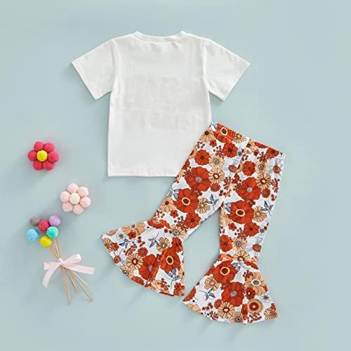 Muasaaluxi Yürüyor Çocuk Bebek Kız Kıyafetler Kısa Kollu Mektup Baskı T-shirt Alevlendi Pantolon yaz giysileri 1-6Y