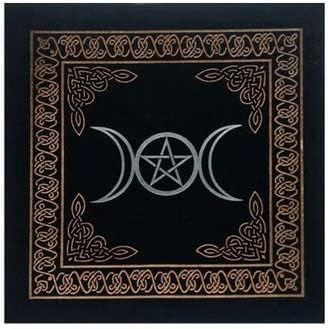 Sunak Tarot Bezi, Pentagramlı Üçlü Tanrıça, Wicca Kadife Kumaş Pentagramı, 24 x 24