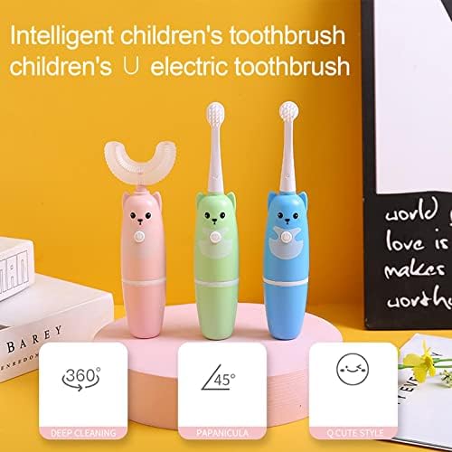 ZITIANY Diş Fırçası Elektrikli U Şeklinde Otomatik Diş Fırçası 2 Fırça Kafaları ile Çocuklar için 2-7 Yıl