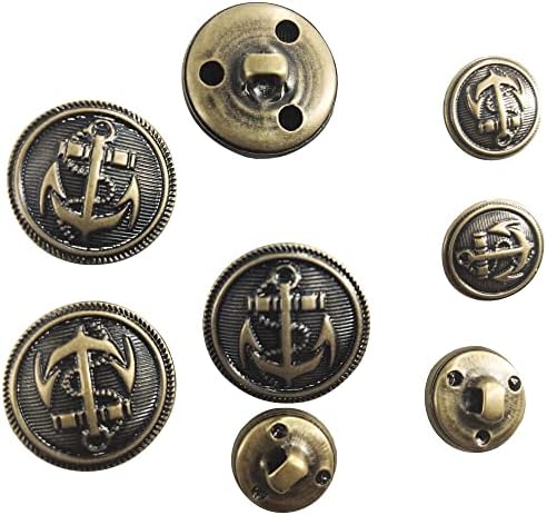 16 adet Gümüş Antika Metal Blazer Düğmeleri Antika Çapa Takım Elbise Düğmesi Seti Blazer, Takım Elbise, Ceket, Üniforma,
