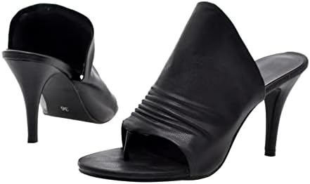 GDJGTA Bayan Rahat Rahat Düz Renk Üzerinde Kayma Yüksek Topuklu Peep Toe Sandalet Tek Ayakkabı Sandalet Kadınlar için