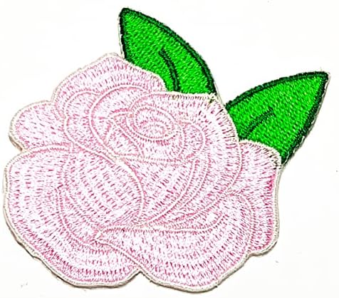Kleenplus 3 adet. Pembe Gül Çiçek Demir on Yamalar Güzel Çiçekler Çiçek Moda Stil İşlemeli Motif Aplike Dekorasyon Amblemi