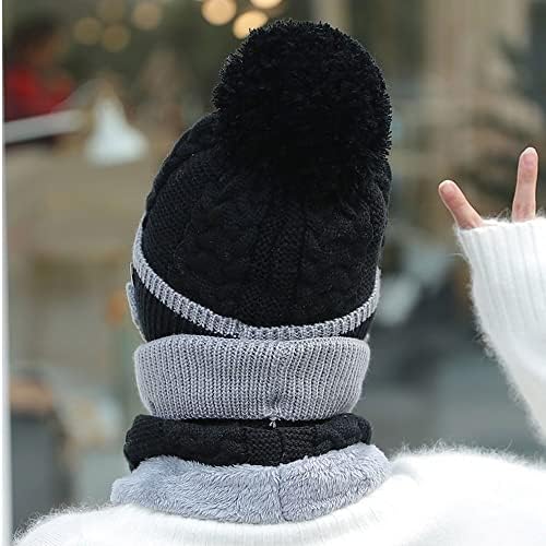 Kış sıcak Elastik Yumuşak kulak koruyucu Örme Eşarp Maske Şapka Polar Astarlı Bere şapka