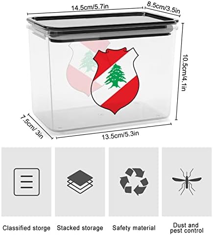 Lübnan Arması Gıda Saklama Kabı Sızdırmaz Kapaklı Plastik Şeffaf Saklama Kutuları
