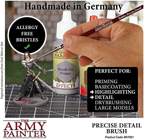 Ordu Ressamı Hobisi: Sentetik Taklon Saçlı 3 adet Hassas Detay Hobi Fırçası Seti-Minyatür Boyama için ince Detay Boya Fırçası,