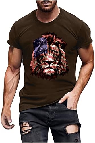 lcepcy Serin 4th Temmuz Gömlek Erkekler için Moda Ekip Boyun Kısa Kollu Grafik Tees 2023 Yaz Vatansever Tshirt