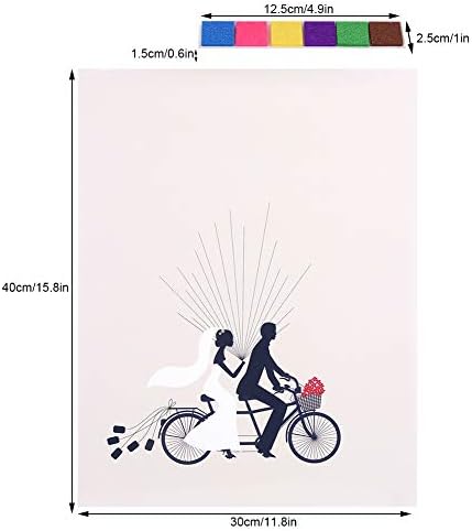 Parmak izi Boyama, Düğün Konuk İmza Oturum Açma Kitabı, Damat Gelin Binmek Bisiklet Desen Parmak İzi DIY Düğün Boyama 6 Renk