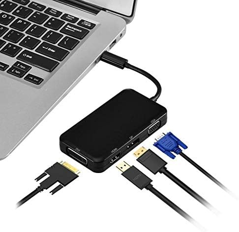 SJYDQ 4'ü 1 arada USB-C 3.1 Tip C HDMI DP DVI 4K VGA Çoklu Bağlantı Kablosu adaptörü Dönüştürücü